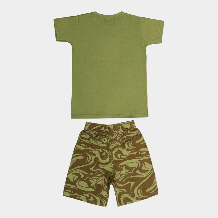 Boys Cotton Baba Suit, Olive, large image number null