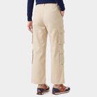 Women's Off White Straight Fit Cargo Trousers, ऑफ व्हाइट, small