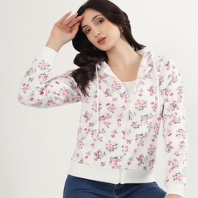 Women's Light Pink Hooded Casual Sweatshirt