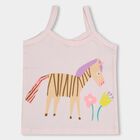 Baby Girl Soft Baby Pink Cotton Round Neck Sleeveless Vest, Light Pink, small image number null