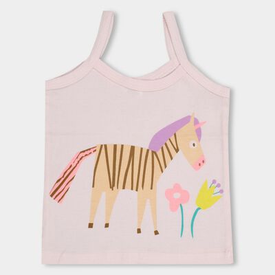 Baby Girl Soft Baby Pink Cotton Round Neck Sleeveless Vest