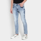 Distress 5 Pocket Skinny Jeans, Light Blue, small image number null