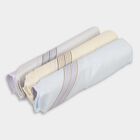 Men's Assorted Colors Striped Pack of 3 Handkerchief, एक्वा, small