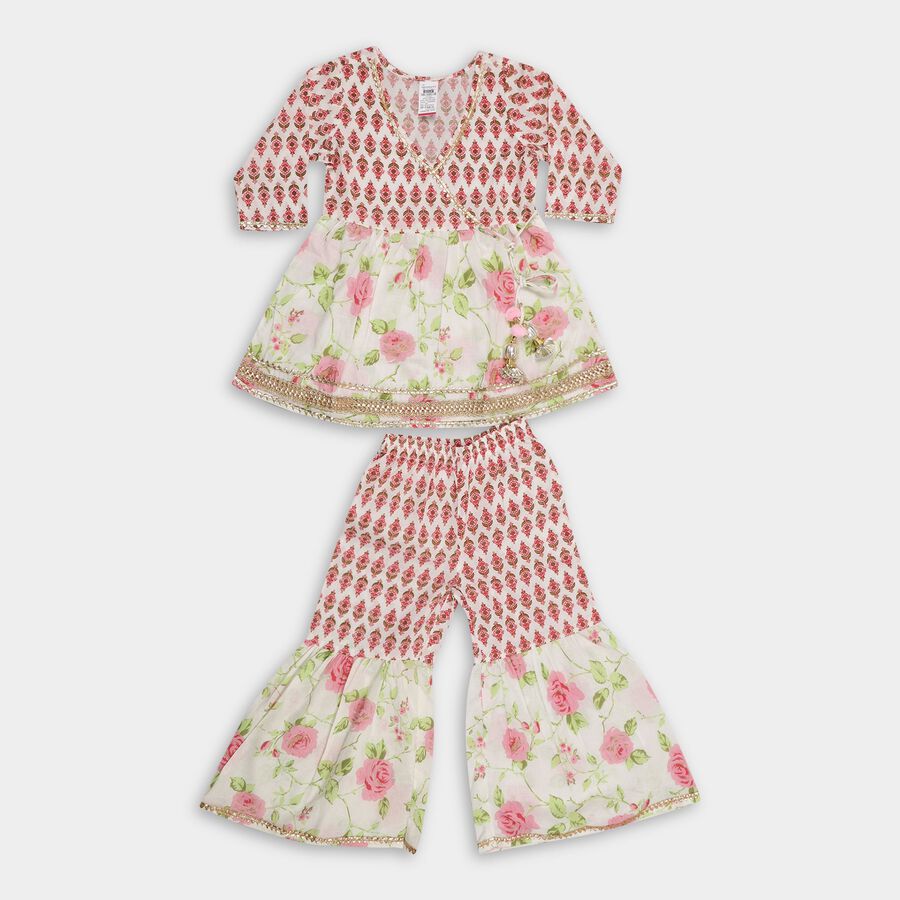 Girls' 100% Cotton Fusion Set , Off White, large image number null