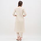 Women's Rich Eggshell White Embroidered Ethnic Set, Off White, small