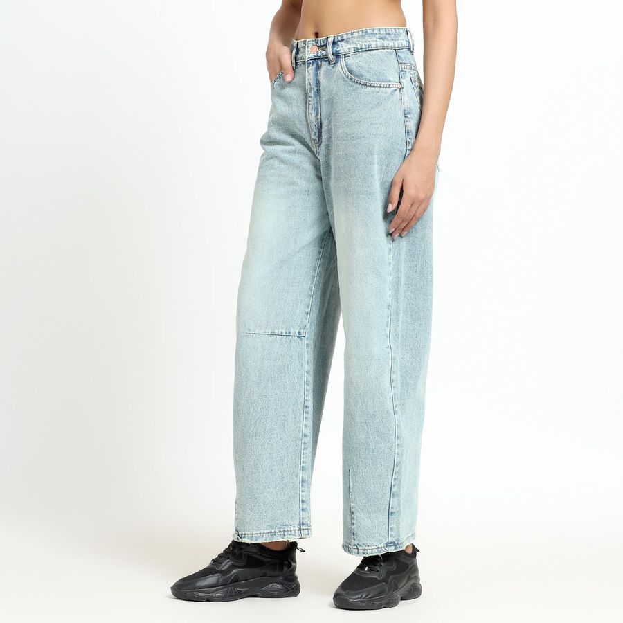 Women's Light Blue Wide Leg High Rise Jeans, Light Blue, large image number null