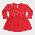 Infants Cotton Frock, Red, small image number null