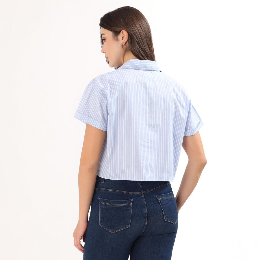 Women's Light Blue Cotton Classic Shirt, Light Blue, large