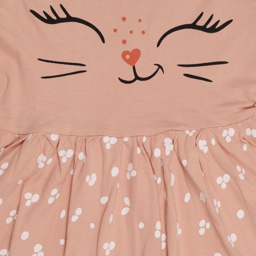 Girls' 100% Cotton Frock , Light Pink, large image number null