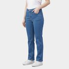 Women's Navy Blue Skinny Fit Washed Jeans, Mid Blue, small