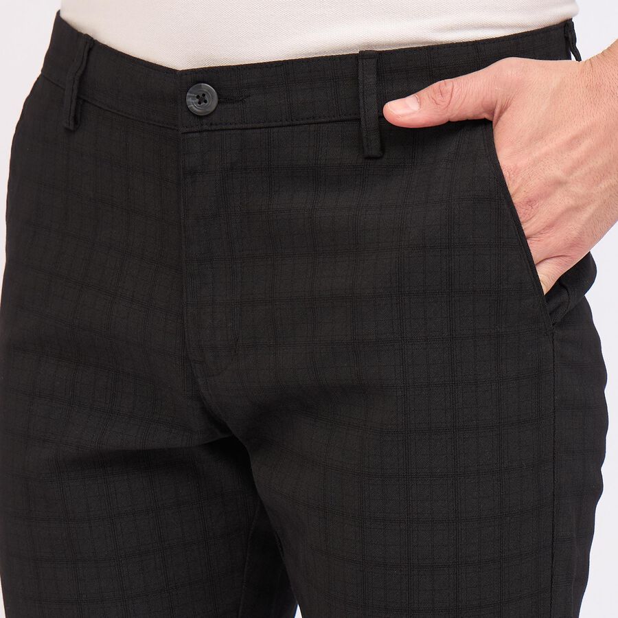 Men's Slim Fit Casual Trousers, Black, large image number null