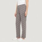 Women's Grey Straight Fit Solid Elastic Waist Pyjama, हल्का ग्रे, small