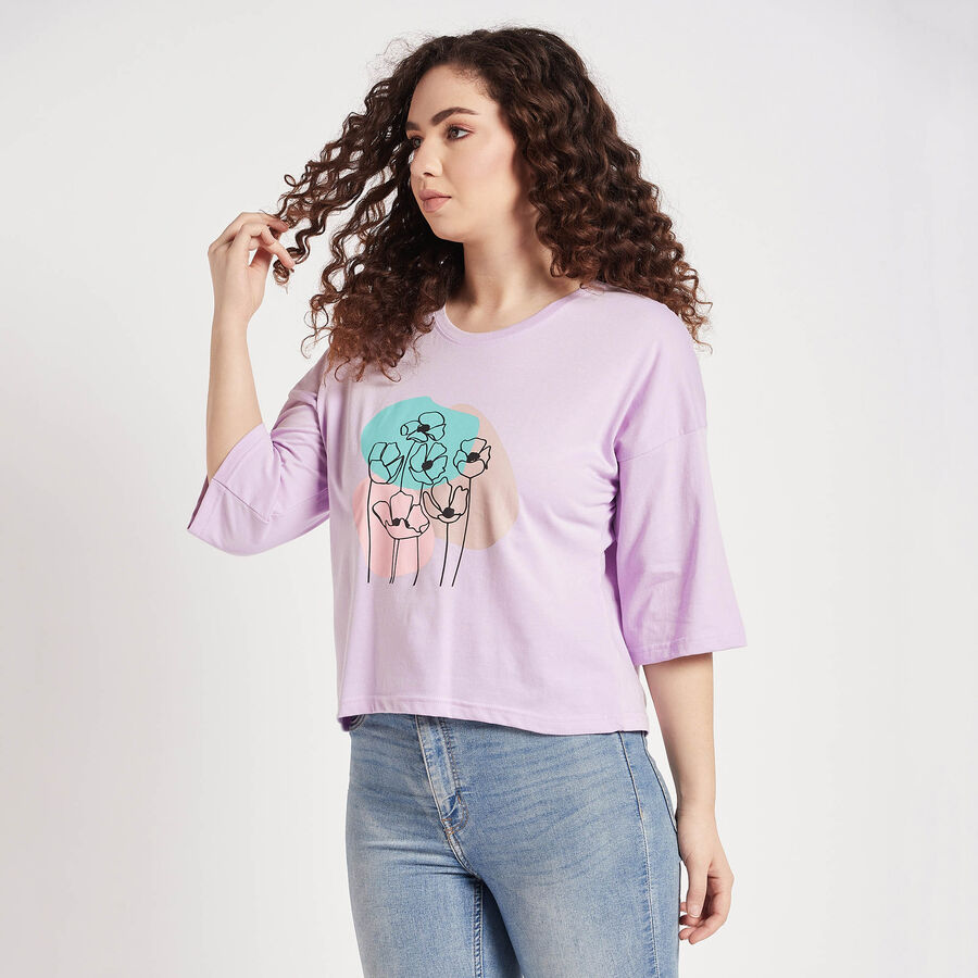 Round Neck T-Shirt, Lilac, large image number null