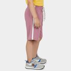 Boys' Mauve Cotton Blend Elastic Waist Bermuda Shorts, Pink, small