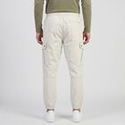 Men's Silver Slim Fit Cargo Trousers, सिल्वर, small