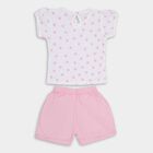 Girls' 100% Cotton Short Set , गुलाबी, small
