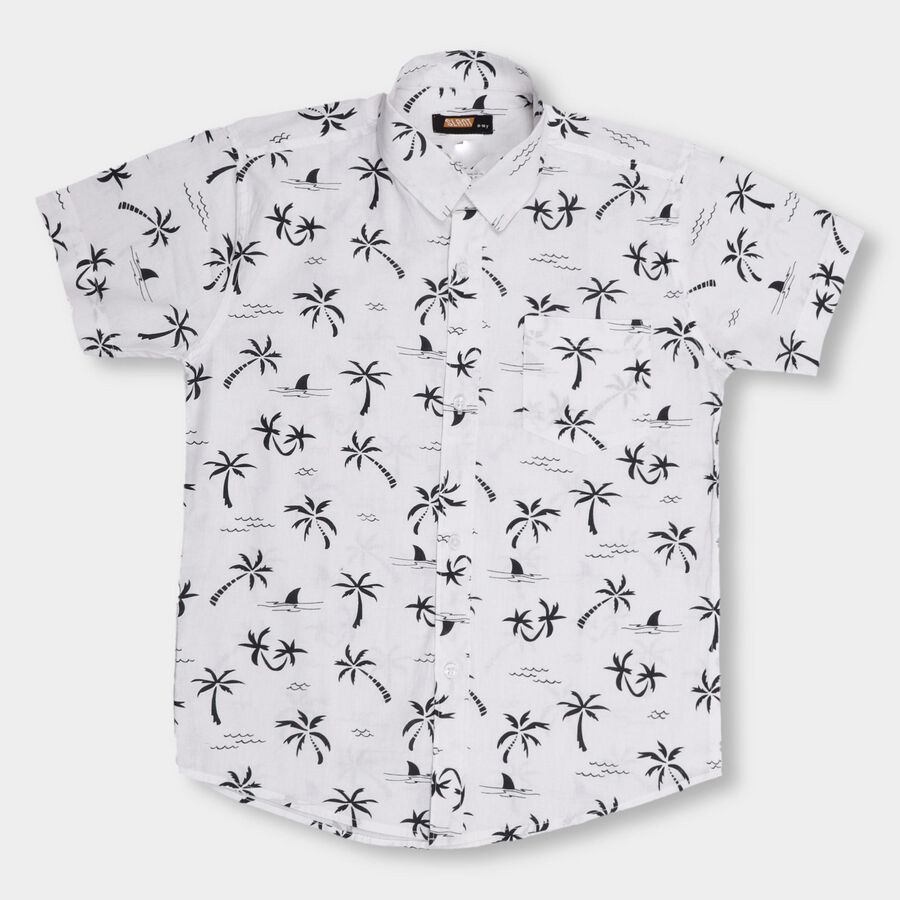 Boys' 100% Cotton Casual Shirt , सफ़ेद, large image number null