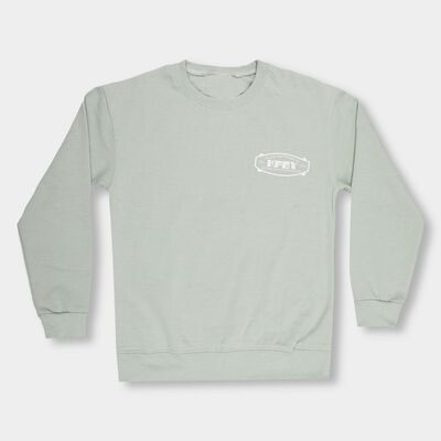 Boys Light Sage Green Crew Neck Casual Sweatshirt