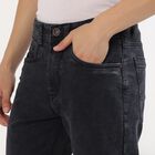 Men's Washed Black Slim Fit Jeans, Dark Grey, small