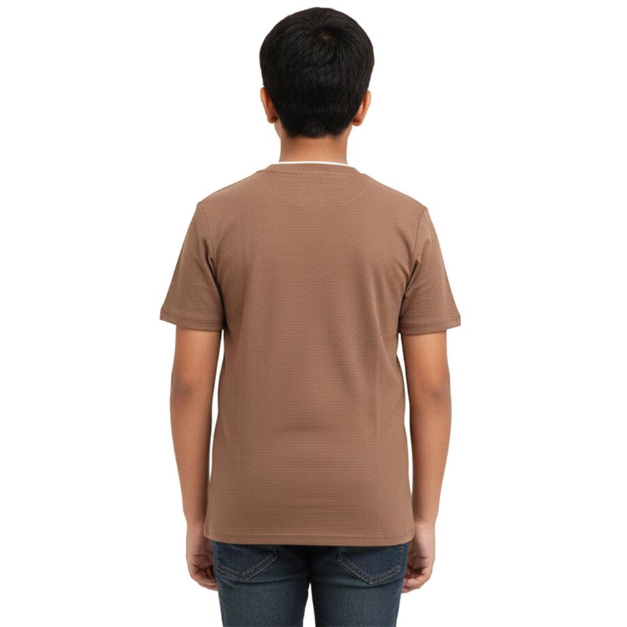 Boys' Half Sleeves T-Shirt, Brown, large image number null