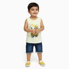 Infants' Soft Yellow Cotton Round Neck Casual Vest, पीला, small image number null