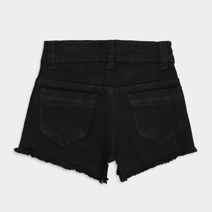 Girls Solid Shorts, Black, large image number null