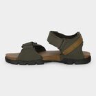Men Olive Green Velcro Strap Strappy Sandals, Olive, small