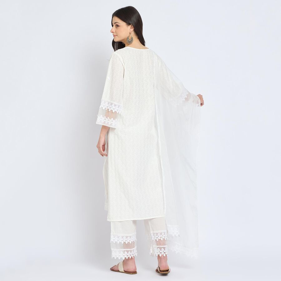 Ladies' 100% Cotton Ethnic Set , ऑफ व्हाइट, large image number null