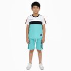 Boys' White Cotton Round Neck Color-Blocked Baba Suit, White, small image number null