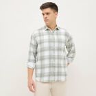 Men's Light Sage Green Cotton Button Down Casual Shirt, Light Green, small