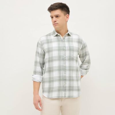 Men's Light Sage Green Cotton Button Down Casual Shirt