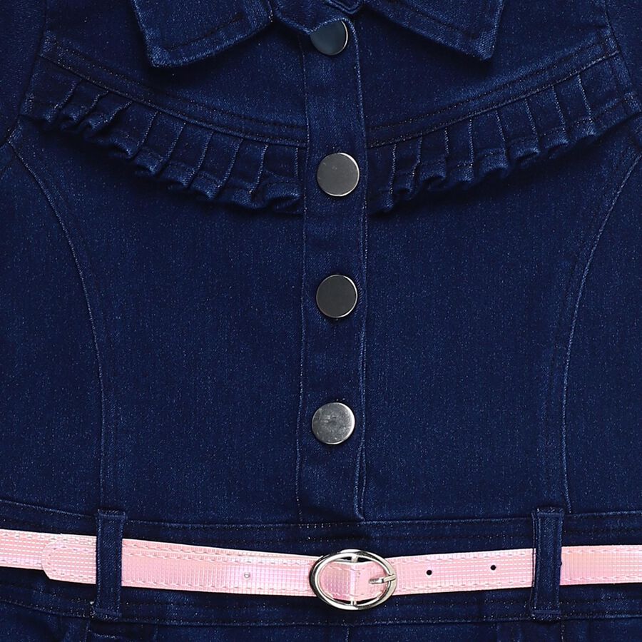 Girls' Frock, गहरा नीला, large