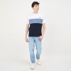 Men's Navy Blue Round Neck Casual T-Shirt, Navy Blue, small