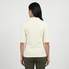 Women's White Cotton Blend Polo Neck Preppy Polo T-Shirt, White, small