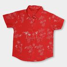 Boys' Bright Cherry Red Cotton Regular Collar Casual Shirt, Red, small image number null