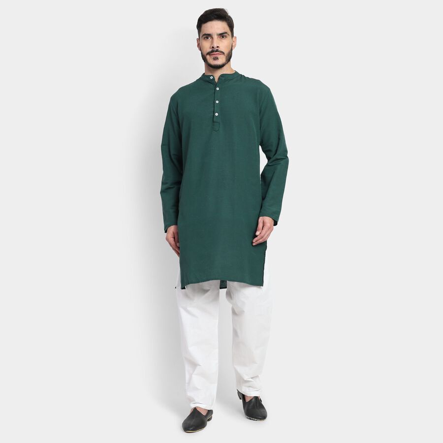 Men's Kurta Pyjama, गहरा हरा, large image number null