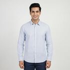 Men's Light Blue Cotton Full Sleeve Collar Casual Shirt, Light Blue, small