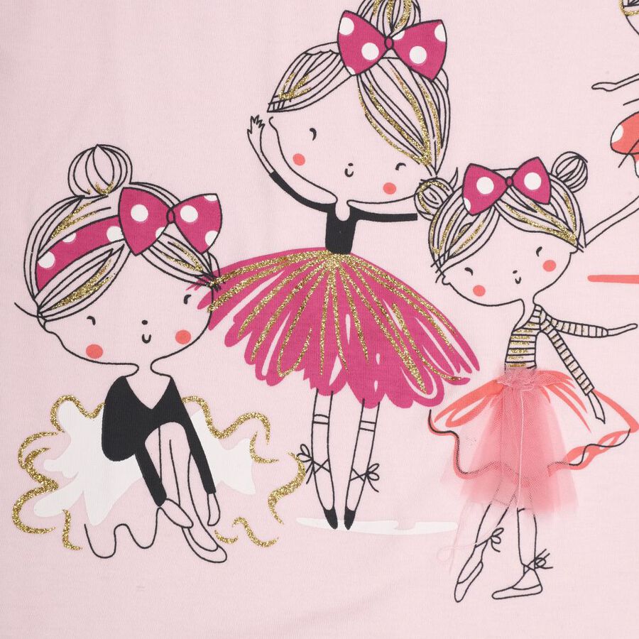Girls' Cotton T-Shirt, हल्का गुलाबी, large image number null