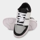 Men's Muted Charcoal Black and Light Grey Lace-Up Casual Shoes, Black, small