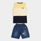 Boys' 100% Cotton Woven Baba Suit , Yellow, small image number null