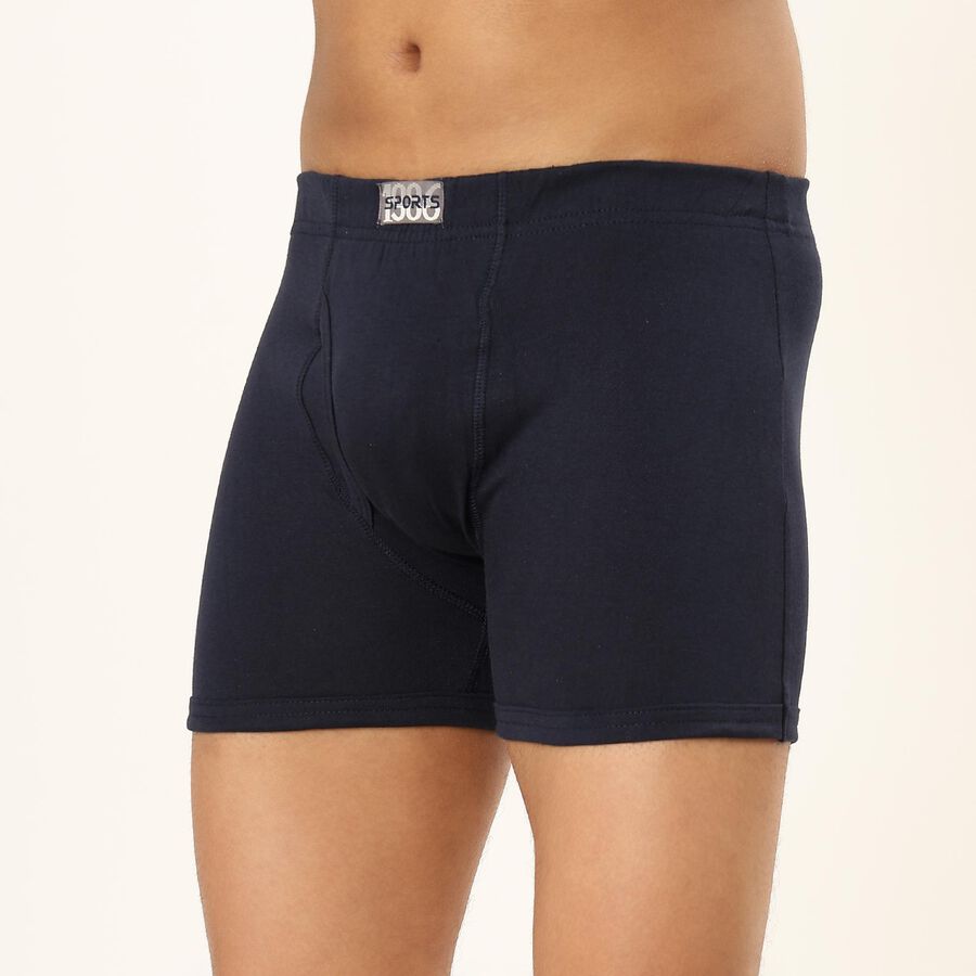 Men's Navy Blue Regular Fit Trunks, नेवी ब्लू, large