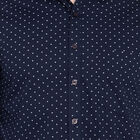 Printed Cotton Formal Shirt, Navy Blue, small image number null