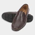 Men's Dark Chocolate Brown Slip-On Formal Shoes, भूरा, small
