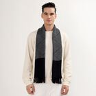 Men's Dark Charcoal Black Acrylic Geometric Muffler, Black, small image number null