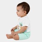 Infants' Light Green Cotton Round Neck Jungle Print Baba Suit, Light Green, small