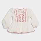 Girls' Blouse , Off White, small