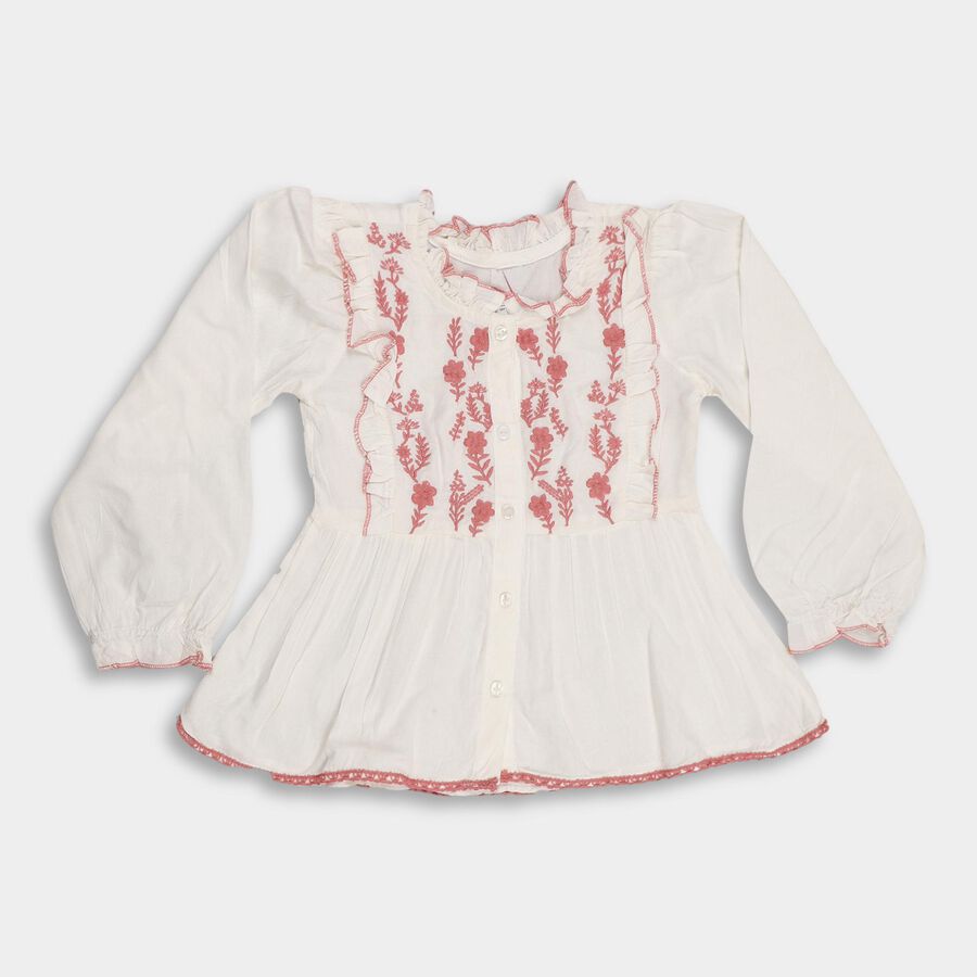 Girls' Blouse , Off White, large
