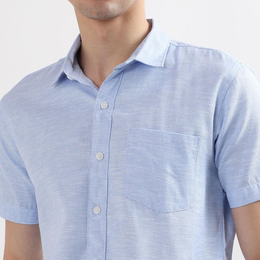 Men's Regular Collar Casual Shirt, हल्का नीला, large image number null