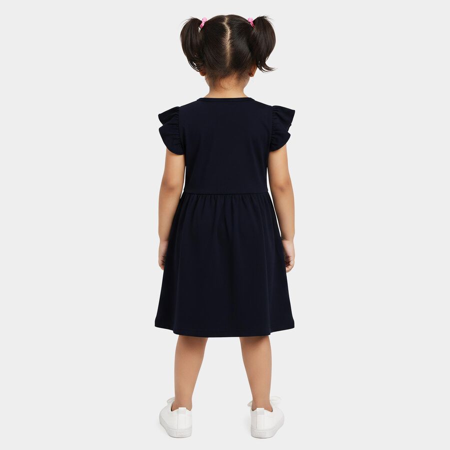 Girls' Frock, Navy Blue, large
