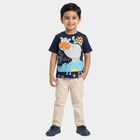 Boys Navy Blue Cotton Round Neck Regular Boys T-Shirt, नेवी ब्लू, small